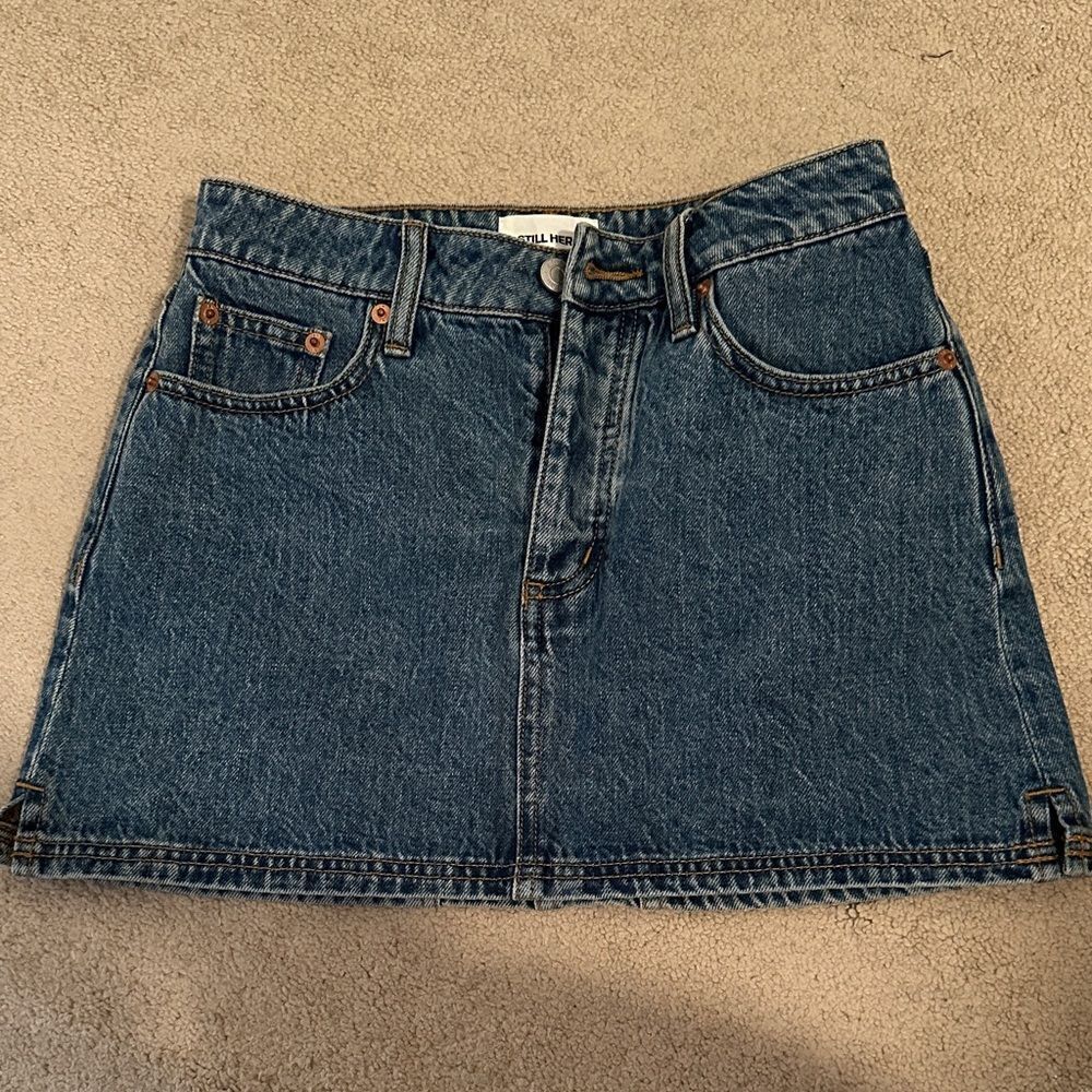 New Still Here NYC denim skirt 24